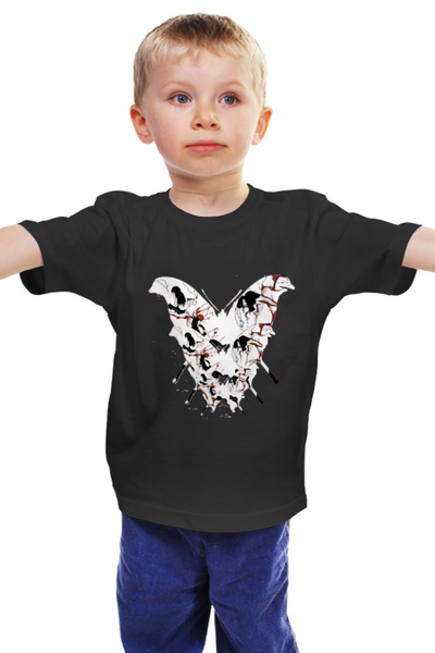 Заказать детскую футболку в Москве. Детская футболка классическая унисекс Бабочка ангела смерти от alinmak - готовые дизайны и нанесение принтов.