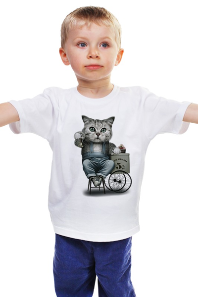 Заказать детскую футболку в Москве. Детская футболка классическая унисекс Продавец мороженого от Xieros - готовые дизайны и нанесение принтов.