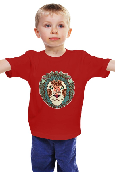 Заказать детскую футболку в Москве. Детская футболка классическая унисекс Лев - Leo от trend - готовые дизайны и нанесение принтов.