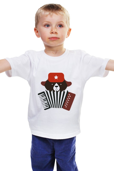 Заказать детскую футболку в Москве. Детская футболка классическая унисекс Медведь с гармошкой от Savara - готовые дизайны и нанесение принтов.