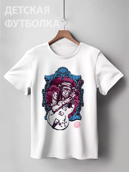 Заказать детскую футболку в Москве. Детская футболка классическая унисекс Кит Ричардс от st0 - готовые дизайны и нанесение принтов.