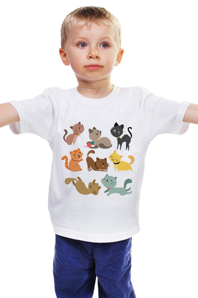 Заказать детскую футболку в Москве. Детская футболка классическая унисекс Весёлые котята от Yaroslava - готовые дизайны и нанесение принтов.