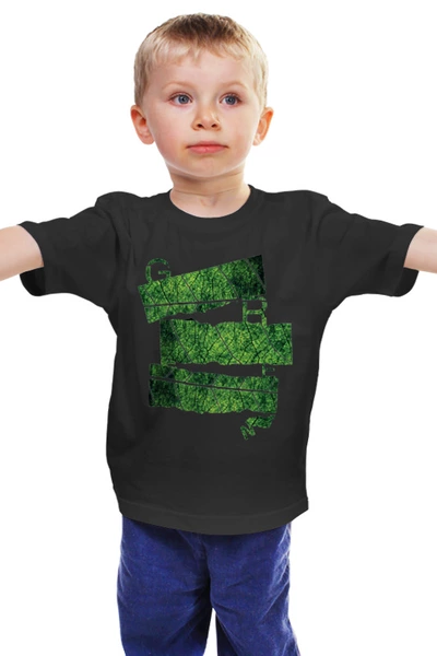 Заказать детскую футболку в Москве. Детская футболка классическая унисекс Evergreen Letters от CoolColor  - готовые дизайны и нанесение принтов.