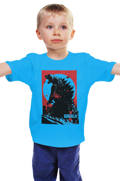 Заказать детскую футболку в Москве. Детская футболка классическая унисекс Godzilla gray от KinoArt - готовые дизайны и нанесение принтов.