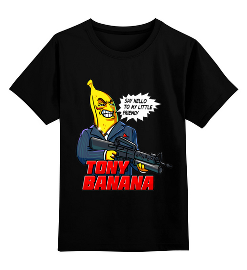 Заказать детскую футболку в Москве. Детская футболка классическая унисекс Tony Banana от kotashi - готовые дизайны и нанесение принтов.
