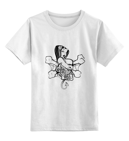 Заказать детскую футболку в Москве. Детская футболка классическая унисекс Devil Doll от Дмитрий - готовые дизайны и нанесение принтов.