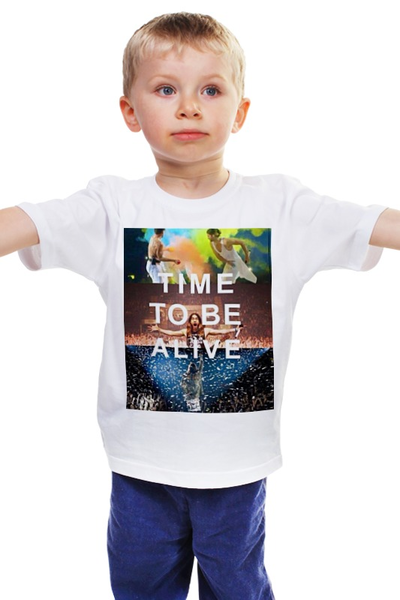 Заказать детскую футболку в Москве. Детская футболка классическая унисекс Time to be alive от prettydisaster - готовые дизайны и нанесение принтов.