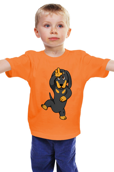 Заказать детскую футболку в Москве. Детская футболка классическая унисекс Такса в танце от T-shirt print  - готовые дизайны и нанесение принтов.
