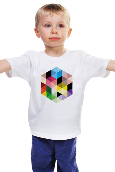 Заказать детскую футболку в Москве. Детская футболка классическая унисекс Дизайнерский многоугольник от DenTen - готовые дизайны и нанесение принтов.