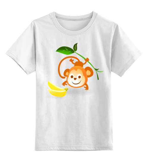 Заказать детскую футболку в Москве. Детская футболка классическая унисекс Обезьянка с бананами от ingenervolos@gmail.com - готовые дизайны и нанесение принтов.