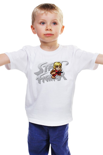Заказать детскую футболку в Москве. Детская футболка классическая унисекс Street Fighter #mini Ken от StreetMag - готовые дизайны и нанесение принтов.