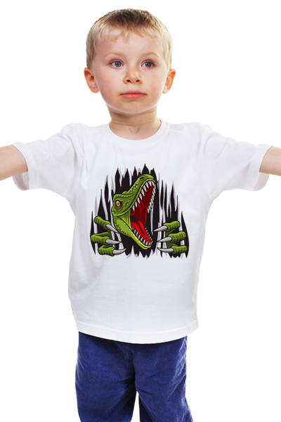 Заказать детскую футболку в Москве. Детская футболка классическая унисекс Dino Raptor от balden - готовые дизайны и нанесение принтов.