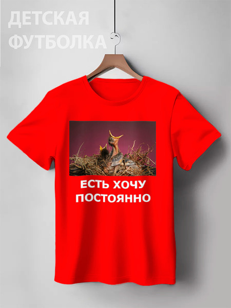 Заказать детскую футболку в Москве. Детская футболка классическая унисекс Есть хочу от Виктор Гришин - готовые дизайны и нанесение принтов.