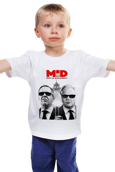 Заказать детскую футболку в Москве. Детская футболка классическая унисекс MID - men in diplomacy от priceless - готовые дизайны и нанесение принтов.