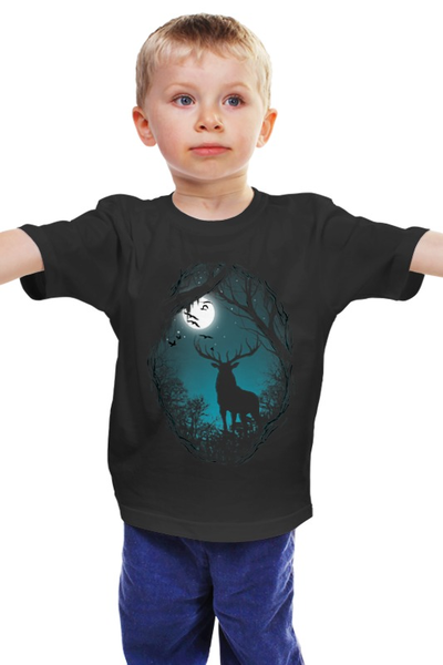 Заказать детскую футболку в Москве. Детская футболка классическая унисекс Олень от printik - готовые дизайны и нанесение принтов.