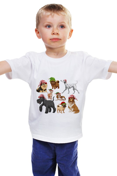Заказать детскую футболку в Москве. Детская футболка классическая унисекс Забавные собачки от Yaroslava - готовые дизайны и нанесение принтов.