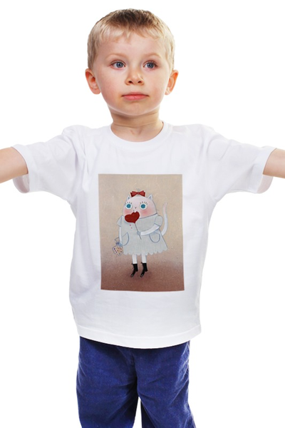 Заказать детскую футболку в Москве. Детская футболка классическая унисекс Кошка с леденцом от Татьяна - готовые дизайны и нанесение принтов.