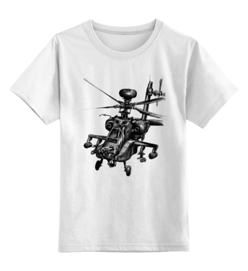Заказать детскую футболку в Москве. Детская футболка классическая унисекс Апач (вертолёт) от printik - готовые дизайны и нанесение принтов.