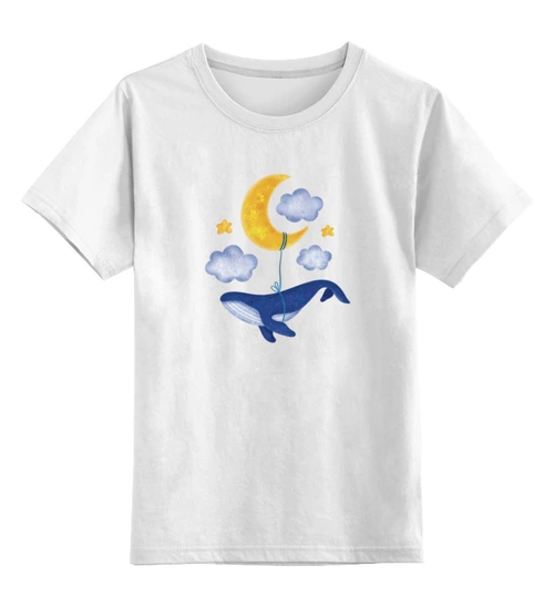 Заказать детскую футболку в Москве. Детская футболка классическая унисекс Кит в облаках от al_borisova@yahoo.com - готовые дизайны и нанесение принтов.