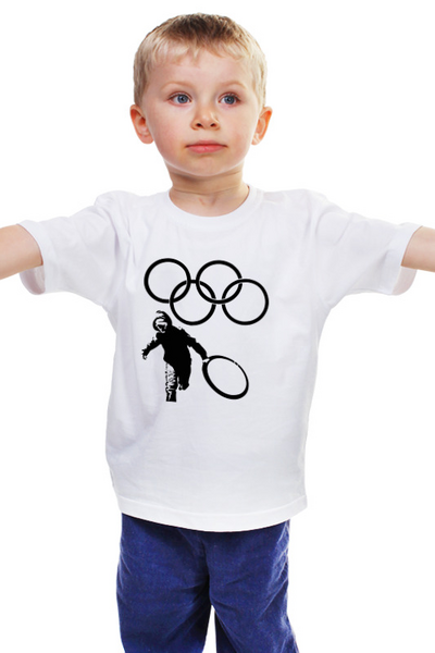 Заказать детскую футболку в Москве. Детская футболка классическая унисекс  Кольца Олимпиады от Leichenwagen - готовые дизайны и нанесение принтов.