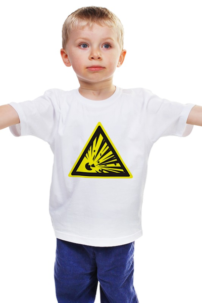 Заказать детскую футболку в Москве. Детская футболка классическая унисекс взрывоопасность от Дмитрий Тарасов - готовые дизайны и нанесение принтов.
