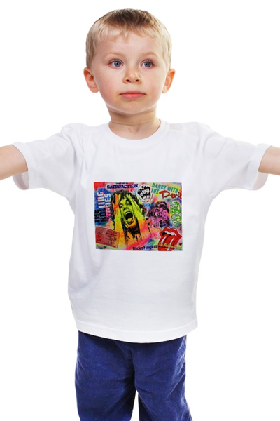 Заказать детскую футболку в Москве. Детская футболка классическая унисекс The Rolling Stones от Fedor - готовые дизайны и нанесение принтов.