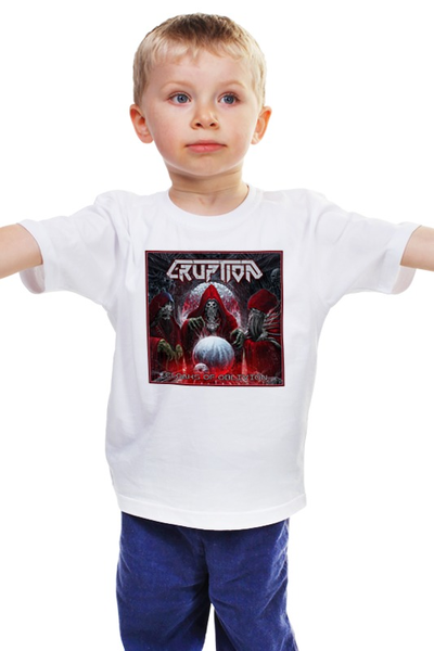 Заказать детскую футболку в Москве. Детская футболка классическая унисекс Eruption - thrash metal band от Leichenwagen - готовые дизайны и нанесение принтов.