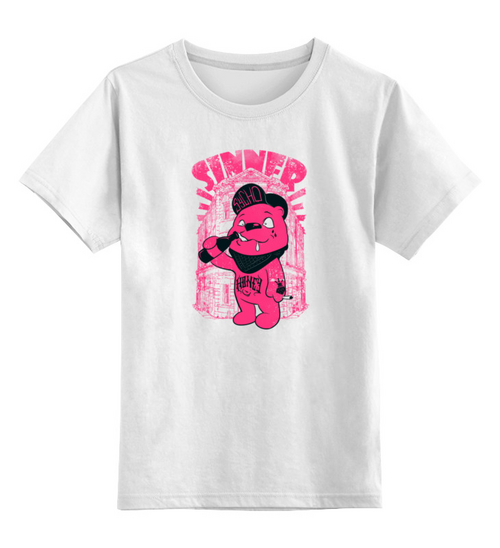 Заказать детскую футболку в Москве. Детская футболка классическая унисекс Медведь бандит от denis01001 - готовые дизайны и нанесение принтов.