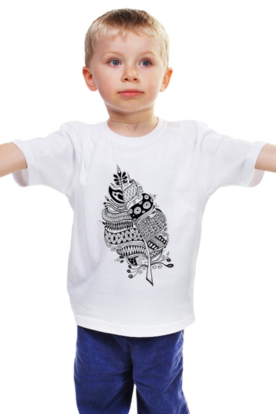 Заказать детскую футболку в Москве. Детская футболка классическая унисекс Doodle-лист от Юлия Рытикова - готовые дизайны и нанесение принтов.