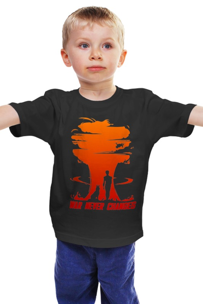 Заказать детскую футболку в Москве. Детская футболка классическая унисекс Fallout. War never changes от geekbox - готовые дизайны и нанесение принтов.