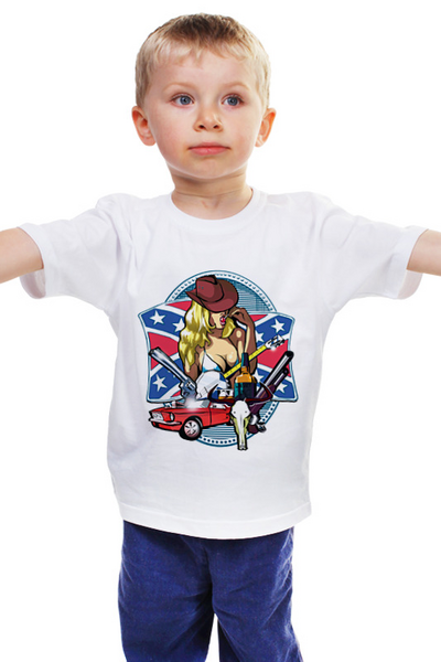 Заказать детскую футболку в Москве. Детская футболка классическая унисекс Southern life от kotashi - готовые дизайны и нанесение принтов.