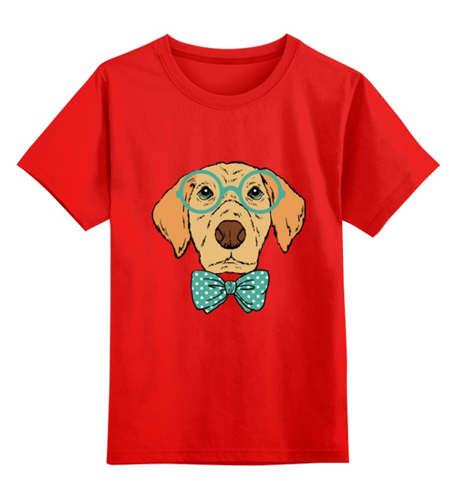 Заказать детскую футболку в Москве. Детская футболка классическая унисекс Пёс хипстер от trend - готовые дизайны и нанесение принтов.
