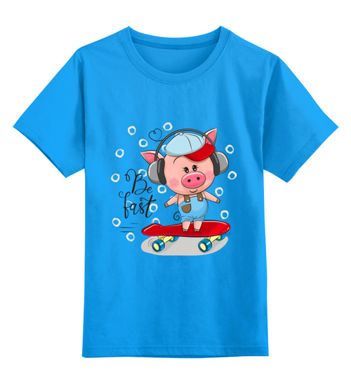 Заказать детскую футболку в Москве. Детская футболка классическая унисекс Поросенок от T-shirt print  - готовые дизайны и нанесение принтов.