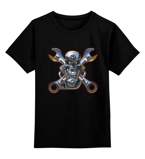Заказать детскую футболку в Москве. Детская футболка классическая унисекс Metal Skull от Илья Щеблецов - готовые дизайны и нанесение принтов.