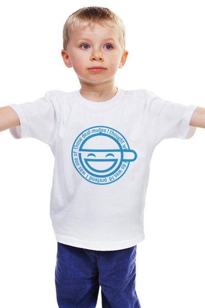 Заказать детскую футболку в Москве. Детская футболка классическая унисекс Смеющийся человек от GeekFox  - готовые дизайны и нанесение принтов.
