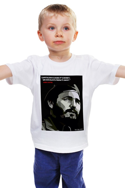 Заказать детскую футболку в Москве. Детская футболка классическая унисекс Фидель Кастро от thegallery - готовые дизайны и нанесение принтов.