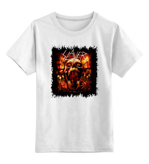 Заказать детскую футболку в Москве. Детская футболка классическая унисекс Slayer от Leichenwagen - готовые дизайны и нанесение принтов.