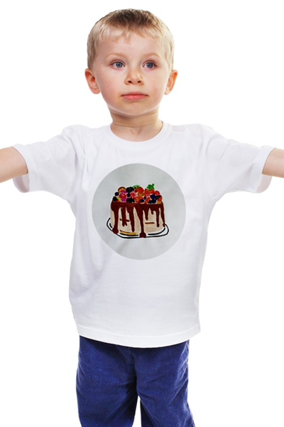 Заказать детскую футболку в Москве. Детская футболка классическая унисекс Тортик от mrs-snit@yandex.ru - готовые дизайны и нанесение принтов.