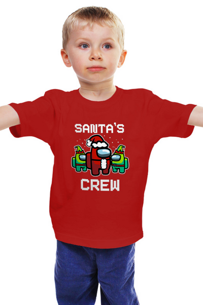 Заказать детскую футболку в Москве. Детская футболка классическая унисекс Santa's Crew Among Us от El Fox - готовые дизайны и нанесение принтов.