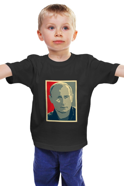 Заказать детскую футболку в Москве. Детская футболка классическая унисекс Путин от Aleksej - готовые дизайны и нанесение принтов.