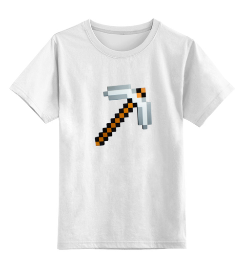Заказать детскую футболку в Москве. Детская футболка классическая унисекс Minecraft - Кирка от klip - готовые дизайны и нанесение принтов.