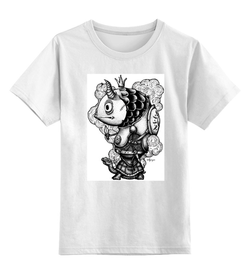 Заказать детскую футболку в Москве. Детская футболка классическая унисекс рыба-воин от Andrey Malikov - готовые дизайны и нанесение принтов.