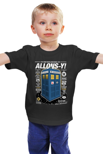 Заказать детскую футболку в Москве. Детская футболка классическая унисекс Allons-y! от printik - готовые дизайны и нанесение принтов.