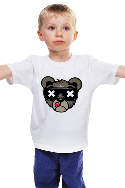 Заказать детскую футболку в Москве. Детская футболка классическая унисекс Crew Five Cali Bear от Илья Щеблецов - готовые дизайны и нанесение принтов.