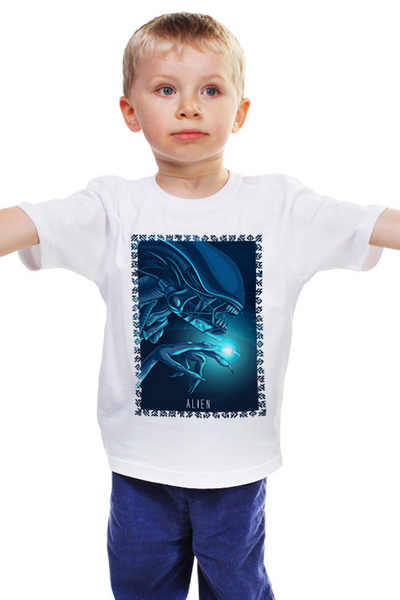 Заказать детскую футболку в Москве. Детская футболка классическая унисекс A L I E N от balden - готовые дизайны и нанесение принтов.