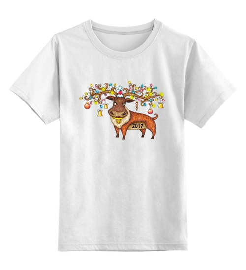 Заказать детскую футболку в Москве. Детская футболка классическая унисекс Новый год от solntse - готовые дизайны и нанесение принтов.