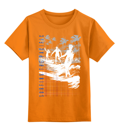 Заказать детскую футболку в Москве. Детская футболка классическая унисекс HONOLULU Surfing The Pacific от balden - готовые дизайны и нанесение принтов.