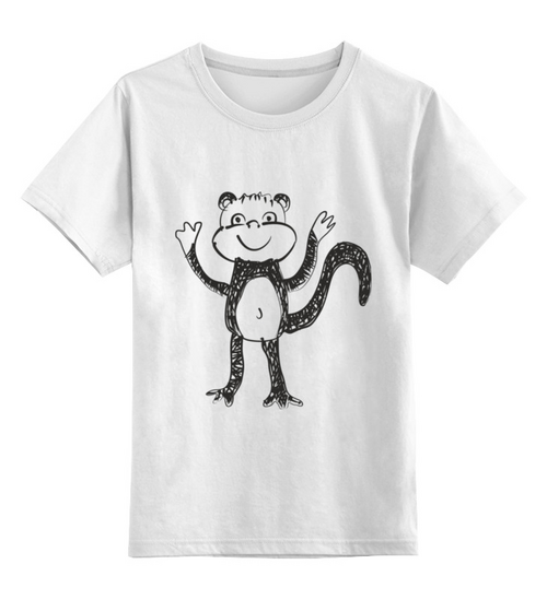 Заказать детскую футболку в Москве. Детская футболка классическая унисекс Обезьянка от Franka  - готовые дизайны и нанесение принтов.