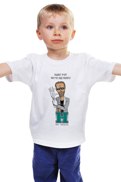 Заказать детскую футболку в Москве. Детская футболка классическая унисекс Пациент умер? Или мне надо работать? от dmtrelkin - готовые дизайны и нанесение принтов.