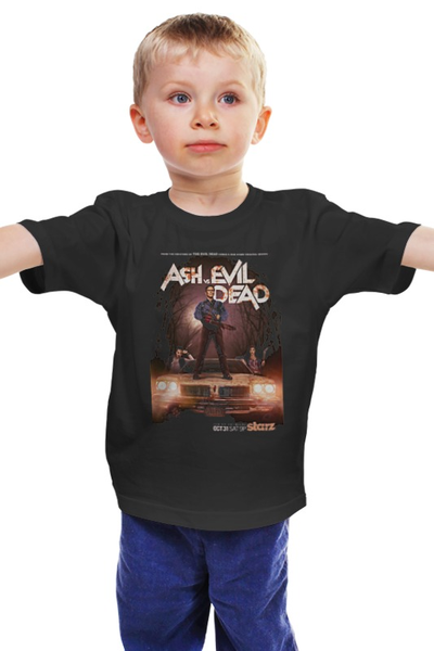 Заказать детскую футболку в Москве. Детская футболка классическая унисекс Ash vs Evil Dead / Эш против зловещих мертвецов от KinoArt - готовые дизайны и нанесение принтов.